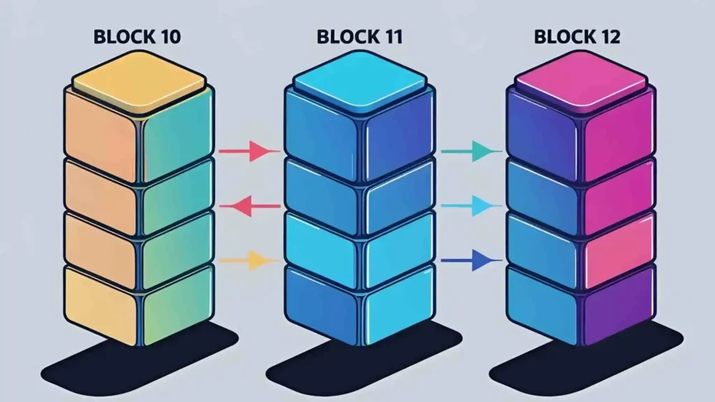 Hashes keep blocks linked